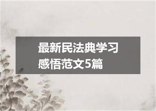 最新民法典学习感悟范文5篇