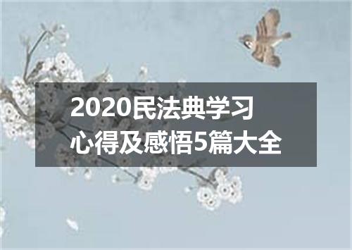 2020民法典学习心得及感悟5篇大全