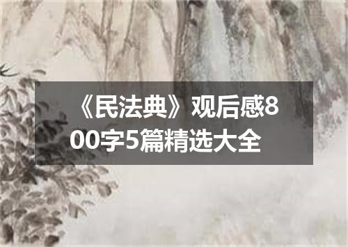 《民法典》观后感800字5篇精选大全
