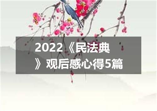 2022《民法典》观后感心得5篇