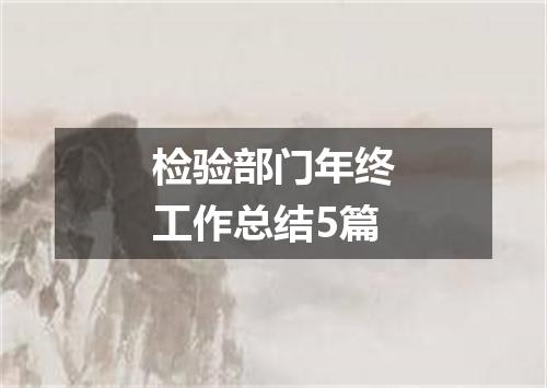 检验部门年终工作总结5篇
