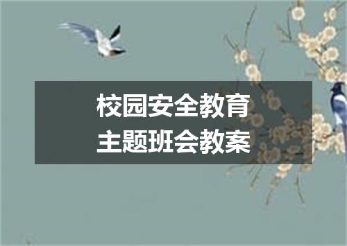 校园安全教育主题班会教案