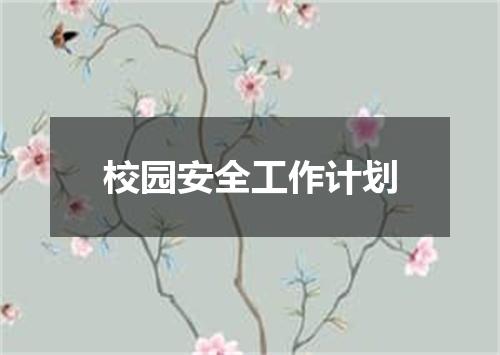 校园安全工作计划