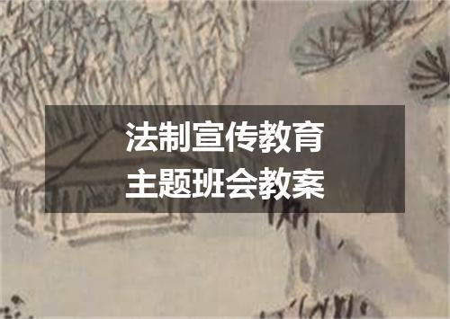 法制宣传教育主题班会教案