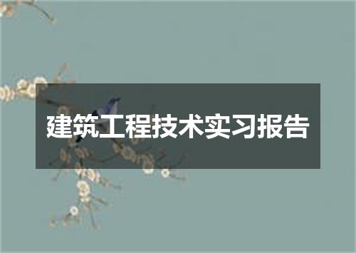 建筑工程技术实习报告
