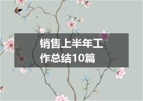 销售上半年工作总结10篇