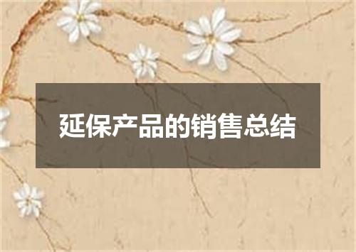 延保产品的销售总结