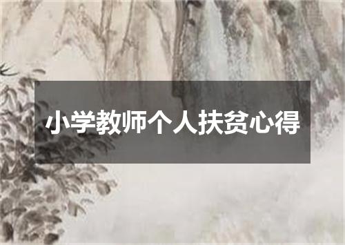 小学教师个人扶贫心得