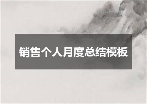销售个人月度总结模板