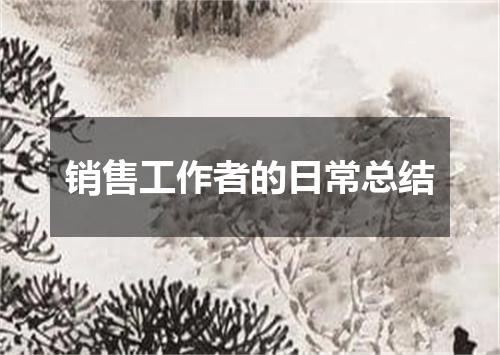 销售工作者的日常总结