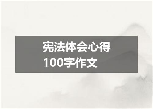 宪法体会心得100字作文