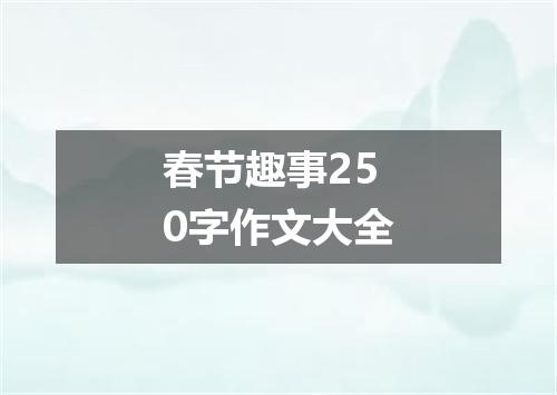 春节趣事250字作文大全