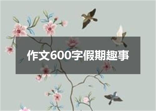 作文600字假期趣事