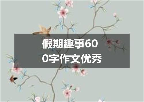 假期趣事600字作文优秀