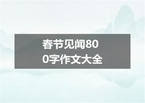 春节见闻800字作文大全