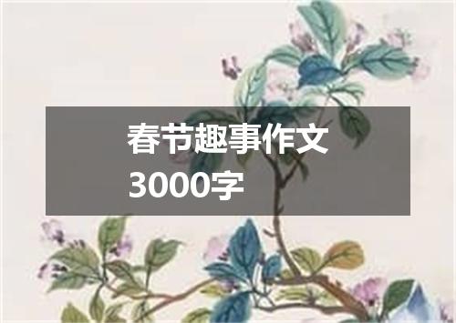 春节趣事作文3000字