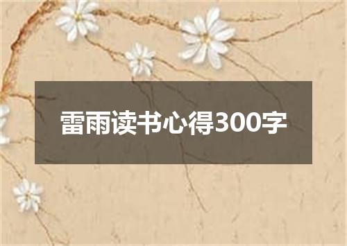 雷雨读书心得300字