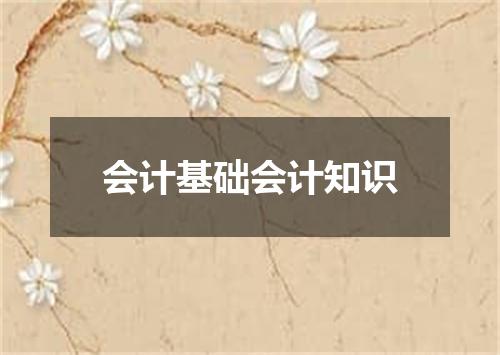 会计基础会计知识