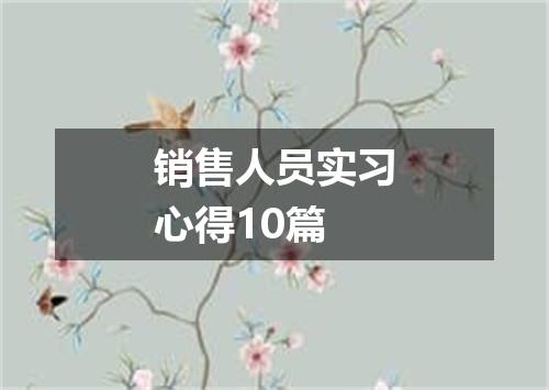 销售人员实习心得10篇