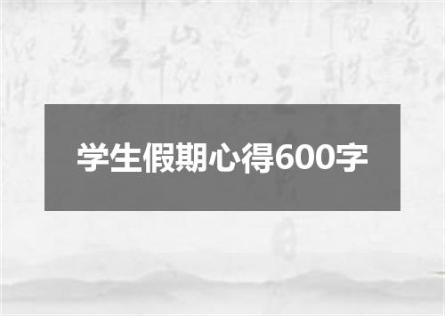 学生假期心得600字