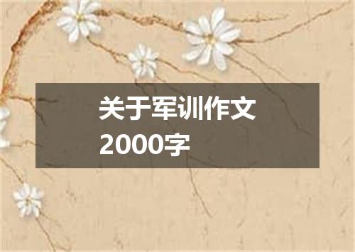 关于军训作文2000字