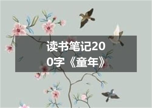 读书笔记200字《童年》
