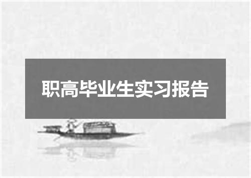职高毕业生实习报告