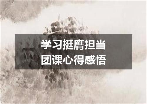 学习挺膺担当团课心得感悟