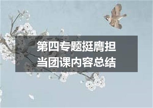 第四专题挺膺担当团课内容总结