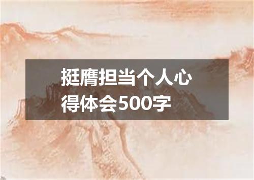 挺膺担当个人心得体会500字