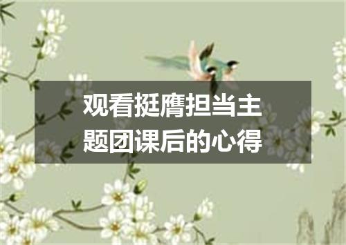 观看挺膺担当主题团课后的心得