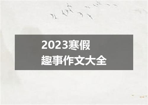 2023寒假趣事作文大全