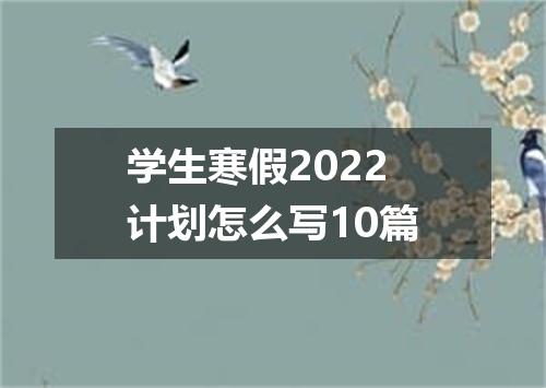 学生寒假2022计划怎么写10篇
