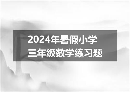 2024年暑假小学三年级数学练习题