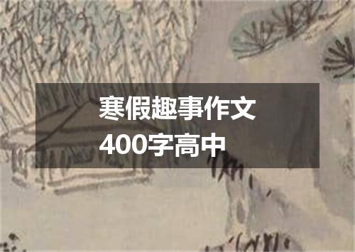 寒假趣事作文400字高中