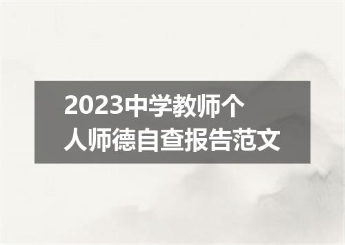2023中学教师个人师德自查报告范文