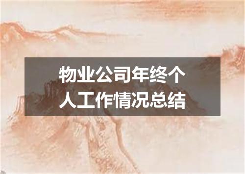 物业公司年终个人工作情况总结