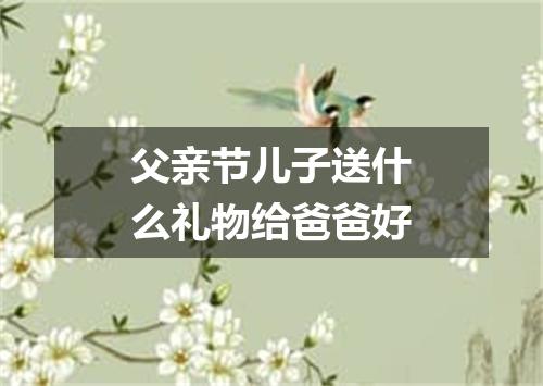 父亲节儿子送什么礼物给爸爸好