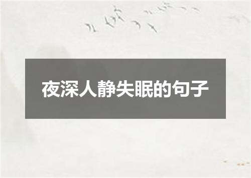 夜深人静失眠的句子