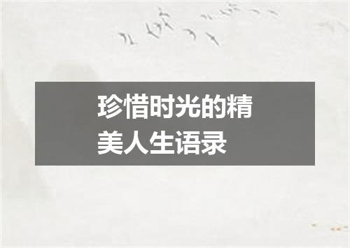 珍惜时光的精美人生语录