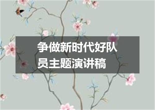 争做新时代好队员主题演讲稿