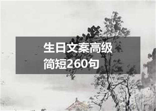 生日文案高级简短260句