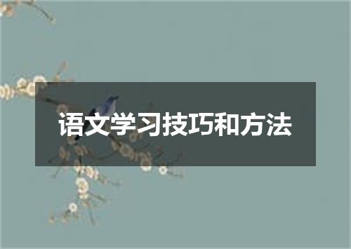 语文学习技巧和方法
