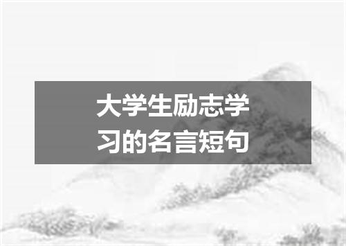 大学生励志学习的名言短句