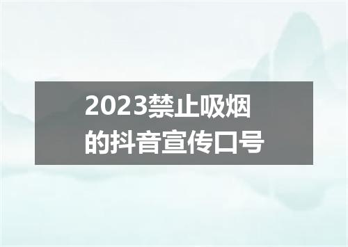 2023禁止吸烟的抖音宣传口号
