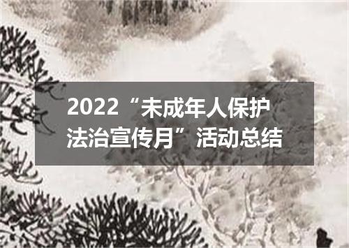 2022“未成年人保护法治宣传月”活动总结