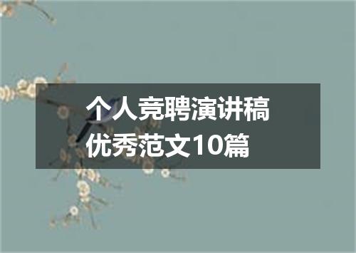 个人竞聘演讲稿优秀范文10篇