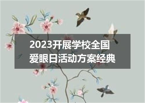 2023开展学校全国爱眼日活动方案经典