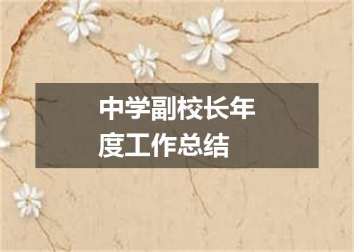 中学副校长年度工作总结