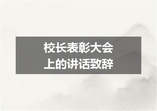 校长表彰大会上的讲话致辞